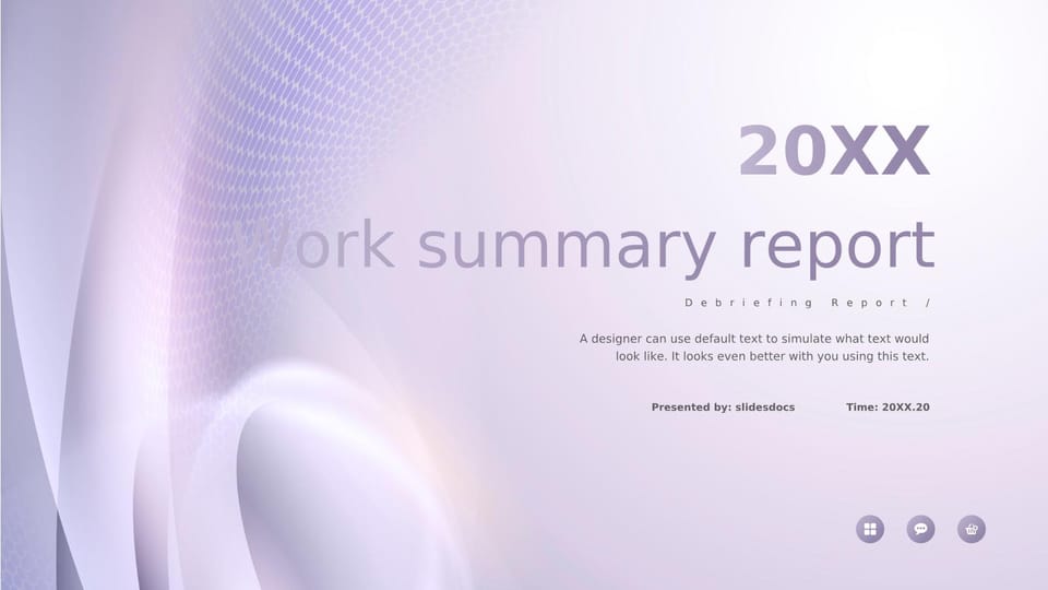2023 Work Summary Report with a Minimalist Purple Gradient Theme Template For Google Slides And Powerpoint -page 0