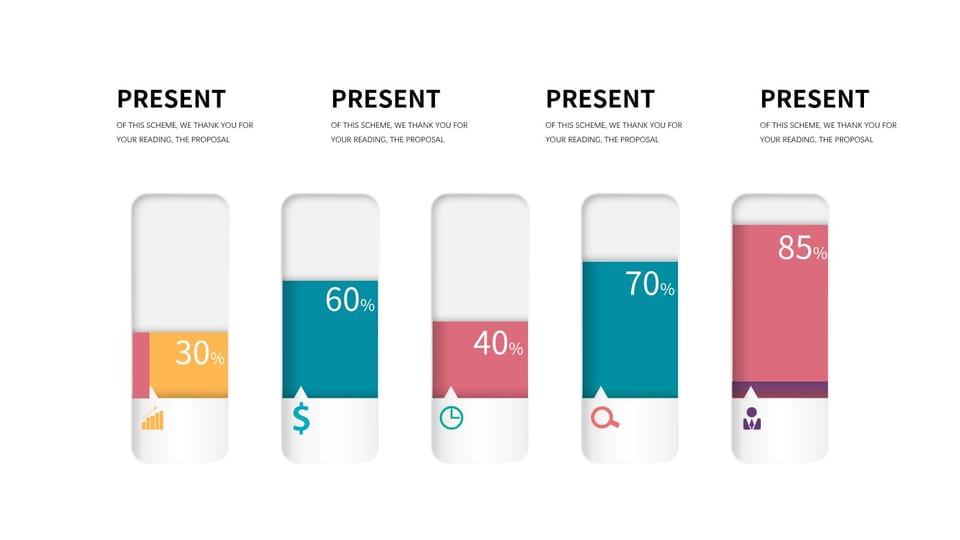 bar chart with different colored bars powerpoint background -page 0