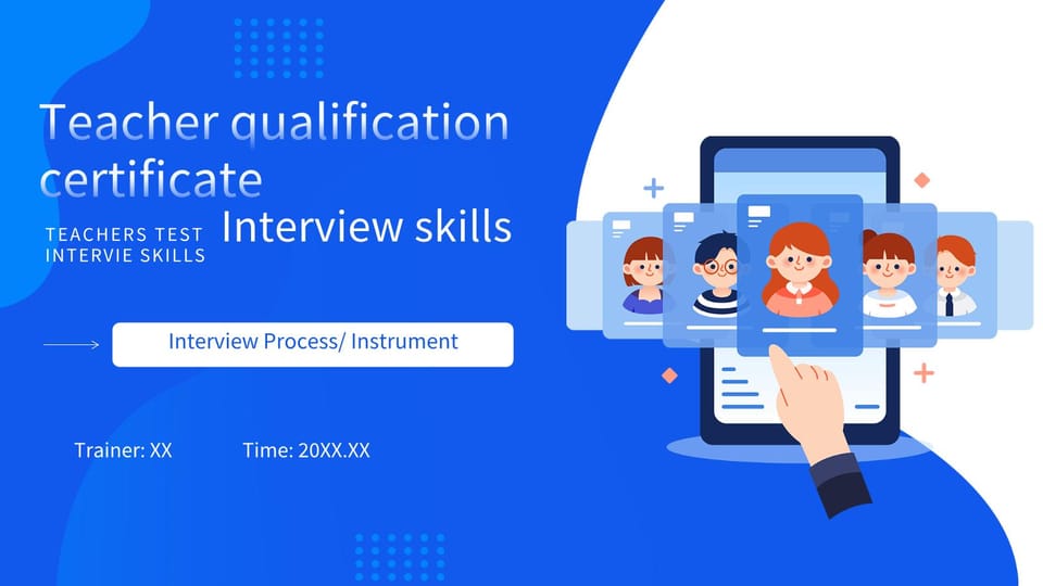 blue simple teacher qualification certificate interview skills Template For Google Slides And Powerpoint -page 0