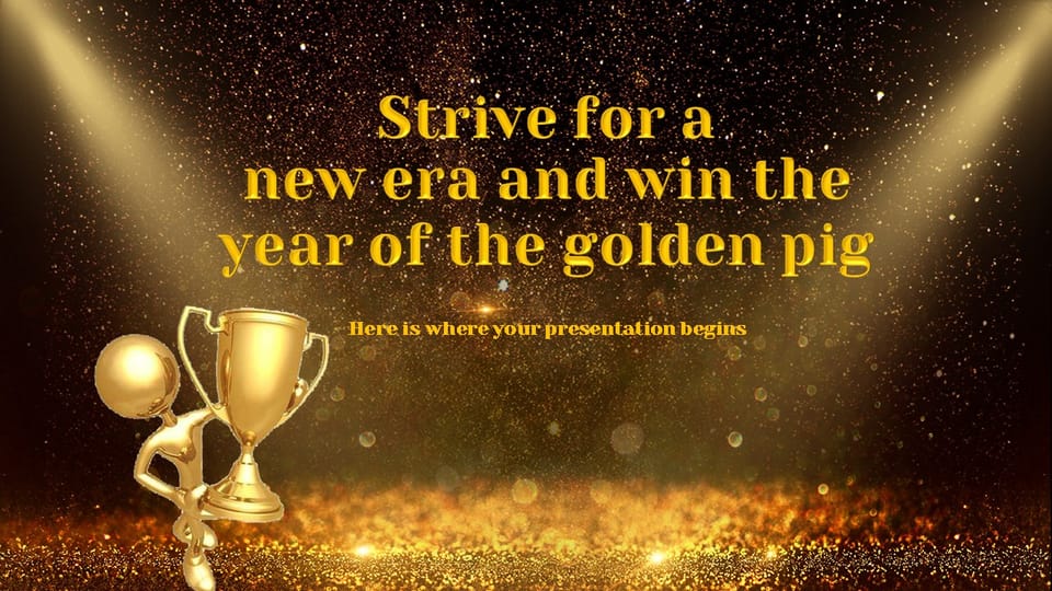new year black gold award ceremony Template For Google Slides And Powerpoint -page 0