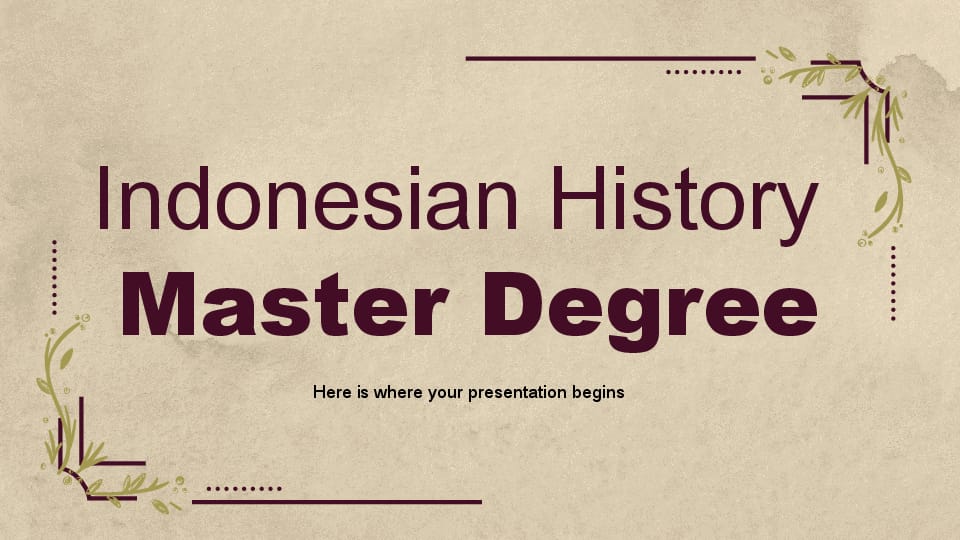 Presentation of Master Degree Thesis on Indonesian History Defense at Brown University Template For Google Slides And Powerpoint -page 0