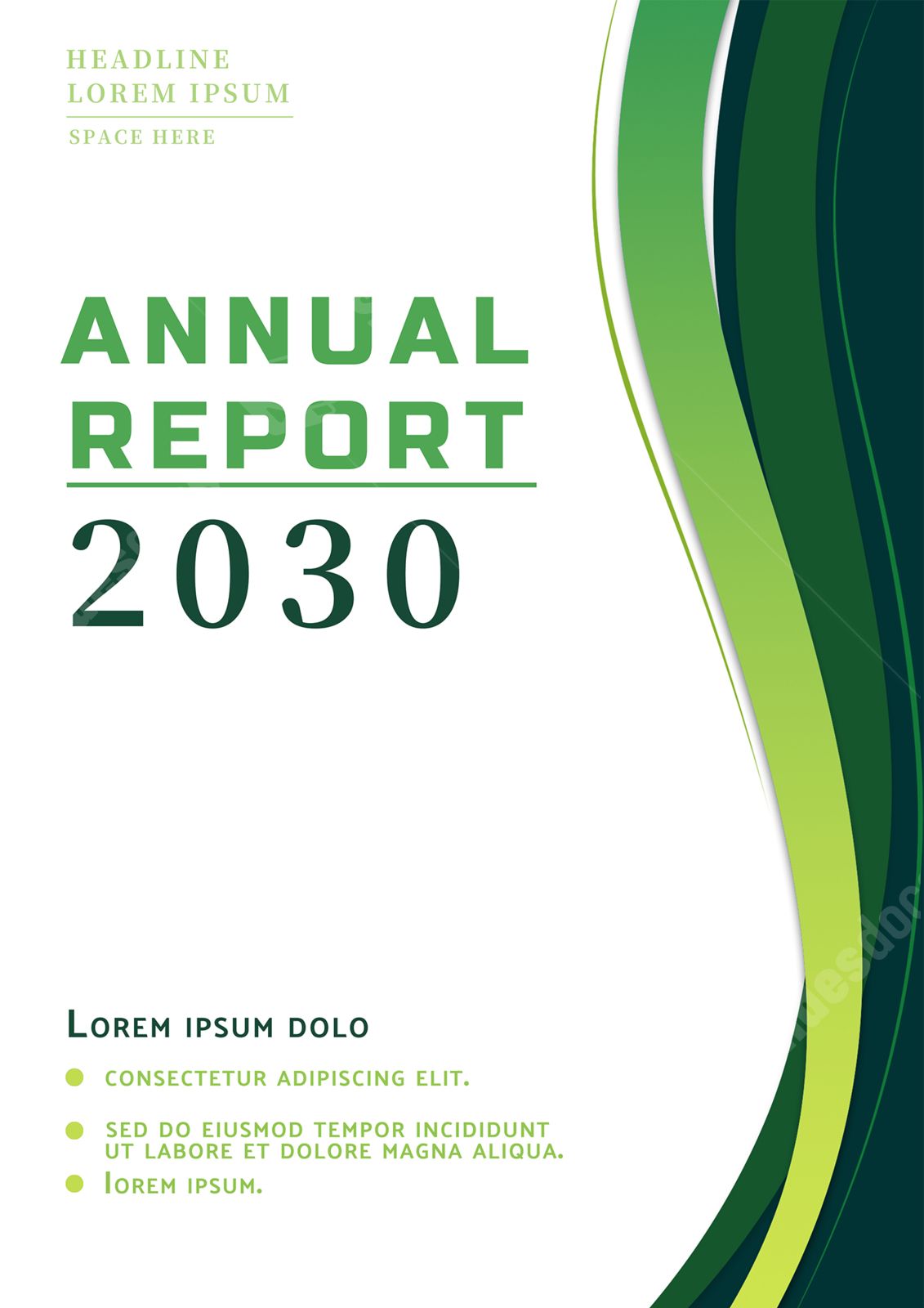 corporate report cover with a green brochure for sustainable business word template