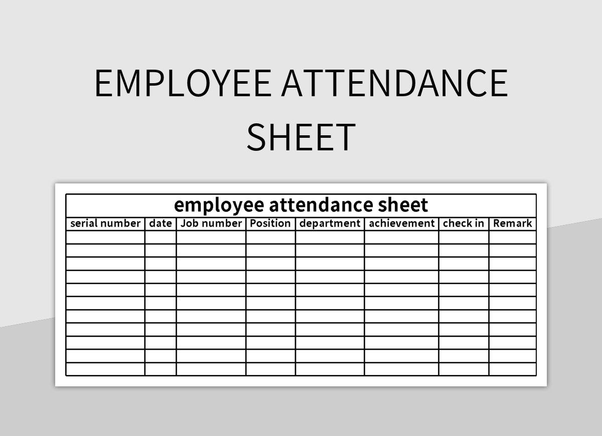 employee attendance sheet excel template