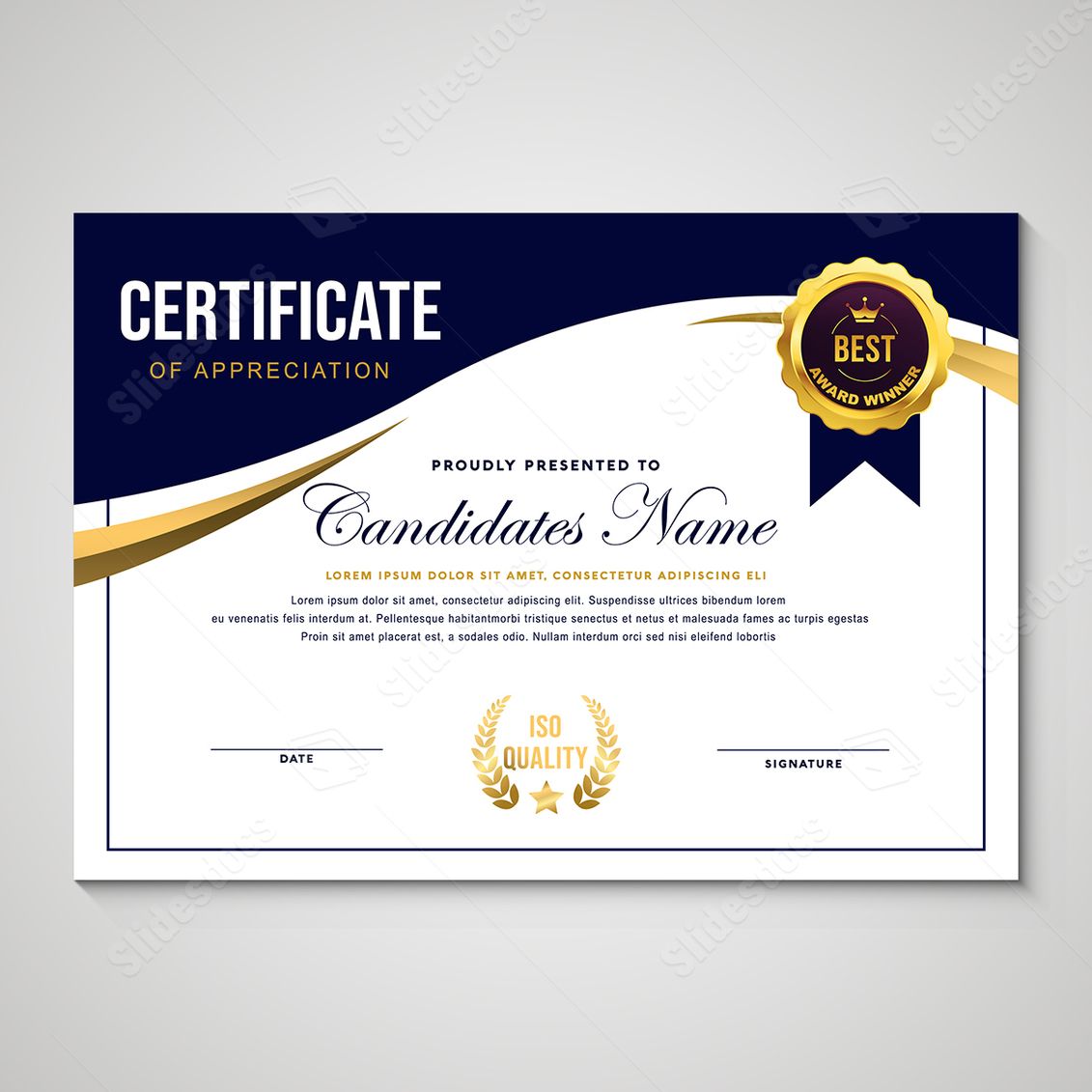 golden blue gold certificate sport school sports creative professional word template